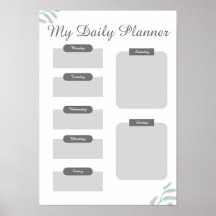 Graue Shades Minimal Daily Planer Sheet Poster
