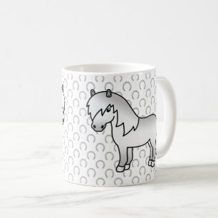 Graue Shetlandpony-Süße-Cartoon-Illustration Kaffeetasse