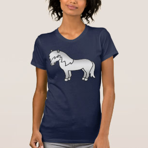 Graue Shetlandpony-Süße-Cartoon-Illustration T-Shirt