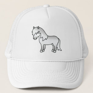 Graue Shetlandpony-Süße-Cartoon-Illustration Truckerkappe