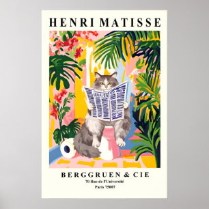 Graue Sibirische auf Toilette Kunst Druck Lustig M Poster