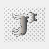 Graue sibirische Husky-Karikatur Fleecedecke (Vorderseite (Horizontal))