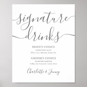 Graue Signatur Skriptsignatur Getränke Zeichen Poster