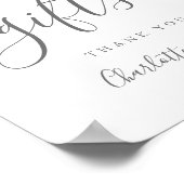 Graue Signature-Skriptkarten und Geschenkzeichen Poster (Ecke)
