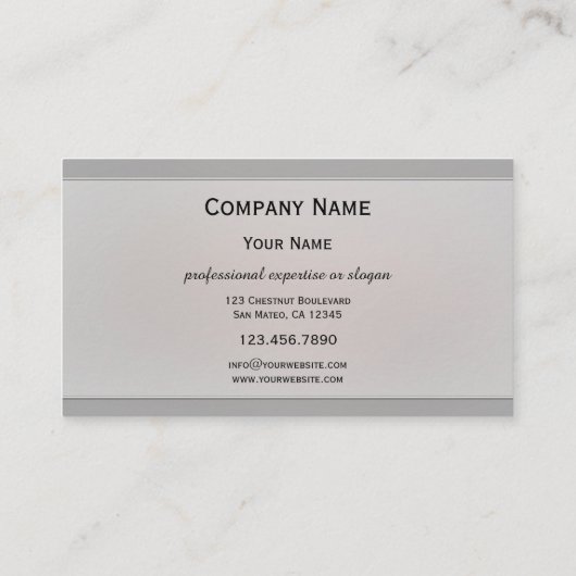 Graue Silber Berufliche Visitenkarte (Rückseite)