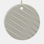 Graue Silber geschwungene Linien Chic abstrakte St Keramik Ornament (Hinten)