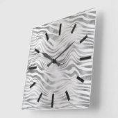 Graue Silber Graphit Animal Skin Abstrakt Quadratische Wanduhr (Winkel)