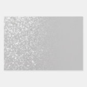 Graue Silber Imitate Glitzer Ombre Mix Geschenkpapier Set (Vorderseite 2)