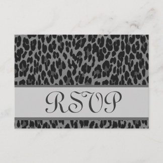 Graue Silber-Leopard-UAWG RSVP Karte