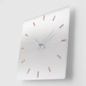 Graue Silber Rose Rosa Ombre Minimaler Glitzer Quadratische Wanduhr (Winkel)