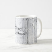Graue Silber-Schneeflocken-Bäume Weihnachten Kaffeetasse (VorderseiteRechts)