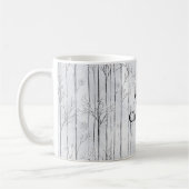 Graue Silber-Schneeflocken-Bäume Weihnachten Kaffeetasse (Links)
