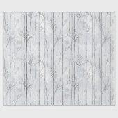 Graue Silber-Schneeflocken-Weihnachtsbäume Geschenkpapier (Flach)