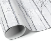 Graue Silber-Schneeflocken-Weihnachtsbäume Geschenkpapier (Rolleneckpunkt)