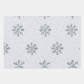 Graue Silber-Schneeflocken-Weihnachtsbäume Geschenkpapier Set (Vorderseite 3)