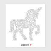 Graue Silber Spitze unicorn Aufkleber (Blatt)