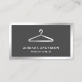 Graue Silberkleidung Hanger Fashion Stylist Visitenkarte (Vorderseite)