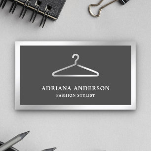 Graue Silberkleidung Hanger Fashion Stylist Visitenkarte