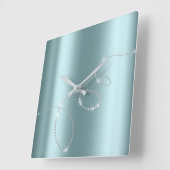 Graue Silberkristalle Unendlichkeit Diamanten Quadratische Wanduhr (Winkel)