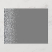 Graue Silberne Glitzer Hochzeit speichern Datum (Rückseite)