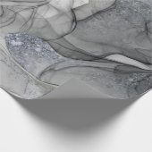 Graue silberne Marmorempfindungen Geschenkpapier (Ecke)