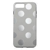 Graue, silberne Polka-Punkte Case-Mate iPhone Hülle (Rückseite)
