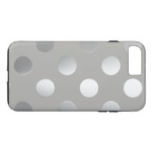 Graue, silberne Polka-Punkte Case-Mate iPhone Hülle (Rückseite (Horizontal))