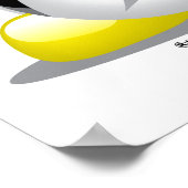 Graue/silberne Ribbon-Pinguin Poster (Ecke)