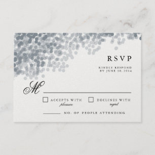 Graue silberne Schimmer hübsche UAWG Wartekarten RSVP Karte