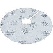 Graue silberne Schneeflocken Weihnachten Polyester Weihnachtsbaumdecke (Schrägansicht)