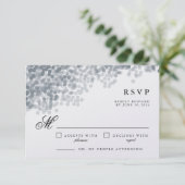 Graue Silberschimmer | Hübsche UAWG-Reaktionskarte RSVP Karte (Stehend Vorderseite)
