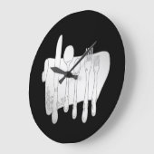 Graue Silberware auf der Black Kitchen Wall Clock Große Wanduhr (Winkel)
