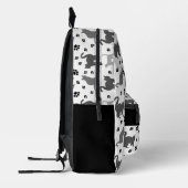 Graue Silhouette Cats Pawprints Muster Bedruckter Rucksack (Links)