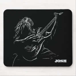 Graue Silhouette Gitarrist Mousepad