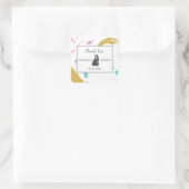 Graue Silhouette Quadratischer Aufkleber (Tasche)