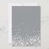 Graue Silver Glitzer Geburtstagsparty Einladung (Rückseite)