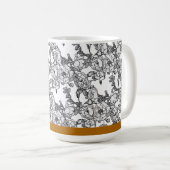 Graue Skalierung der Rose Kaffeetasse (VorderseiteRechts)