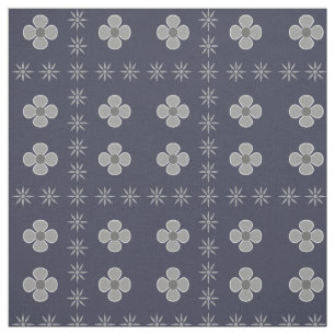 Graue Skandinavier Floral Print Stoff