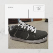 Graue Skateboardschuh Postkarte (Vorne/Hinten)
