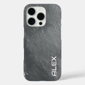 Graue Slate Texture iPhone Case (Rückseite)