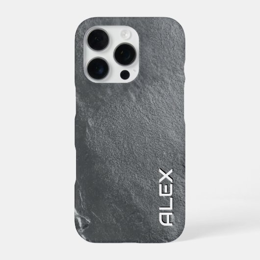Graue Slate Texture iPhone Case Hülle (Rückseite)