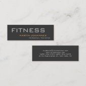 Graue Slim Einzigartige Personal Trainer Business  Mini Visitenkarte (Vorne/Hinten)