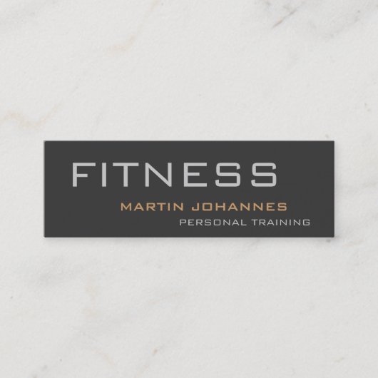 Graue Slim Einzigartige Personal Trainer Business  Mini Visitenkarte (Vorderseite)