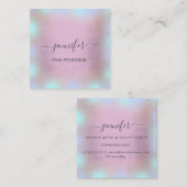 Graue Smoky Blue Ombre Beruflich Makeup Rose Quadratische Visitenkarte (Vorne/Hinten)