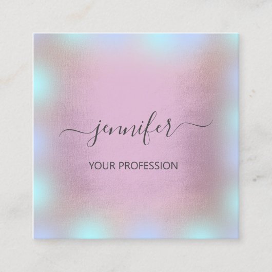 Graue Smoky Blue Ombre Beruflich Makeup Rose Quadratische Visitenkarte (Vorderseite)