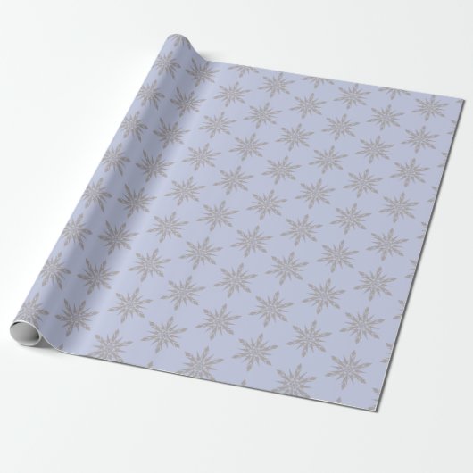 Graue Snowflake Blauer Winter Geschenkpapier (Ungerollt)