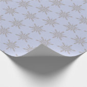 Graue Snowflake Blauer Winter Geschenkpapier (Ecke)