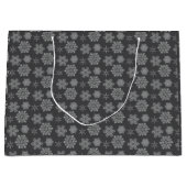Graue Snowflake Weihnachtsdesigns Geschenktasche Große Geschenktüte (Vorderseite)