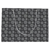 Graue Snowflake Weihnachtsdesigns Geschenktasche Große Geschenktüte (Rückseite)