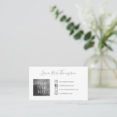 Graue Social Media Icons Foto & Logo Visitenkarte (Stehend Vorderseite)